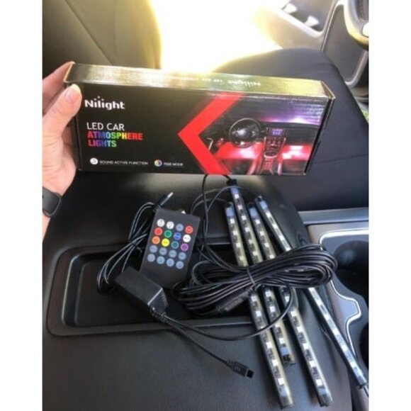 48 LEDs DC 5V Multicolor Music Car Strip Light Under Dash Lighting Kit - Picture 3 of 3